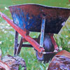 Wheelbarrow, 2011. Acrylic on canvas, 20 x 26 inches.