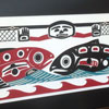 An understated dark frame and raised black mat are all that is needed to lend simple elegance to this Haida relief.